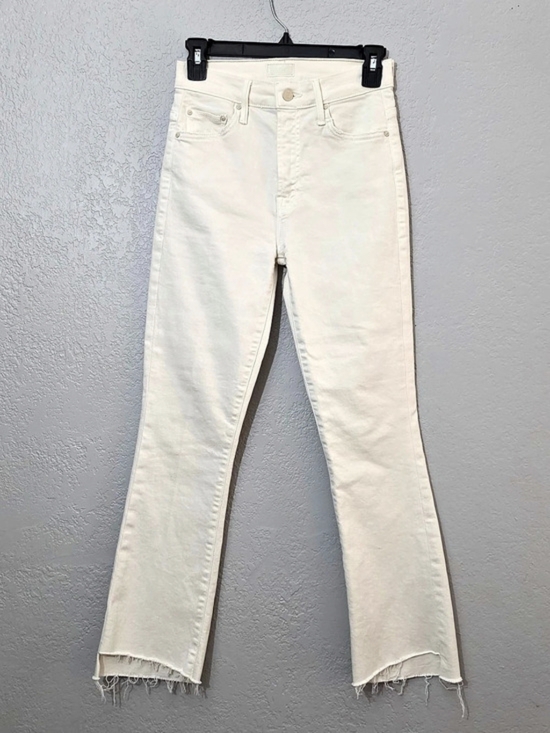 MOTHER Denim - MOTHER The Insider Crop Step Fray Jeans Cream Puff High Rise Size 24
